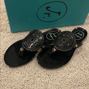 Jack Rogers Black Miss Georgica Jelly Size 12